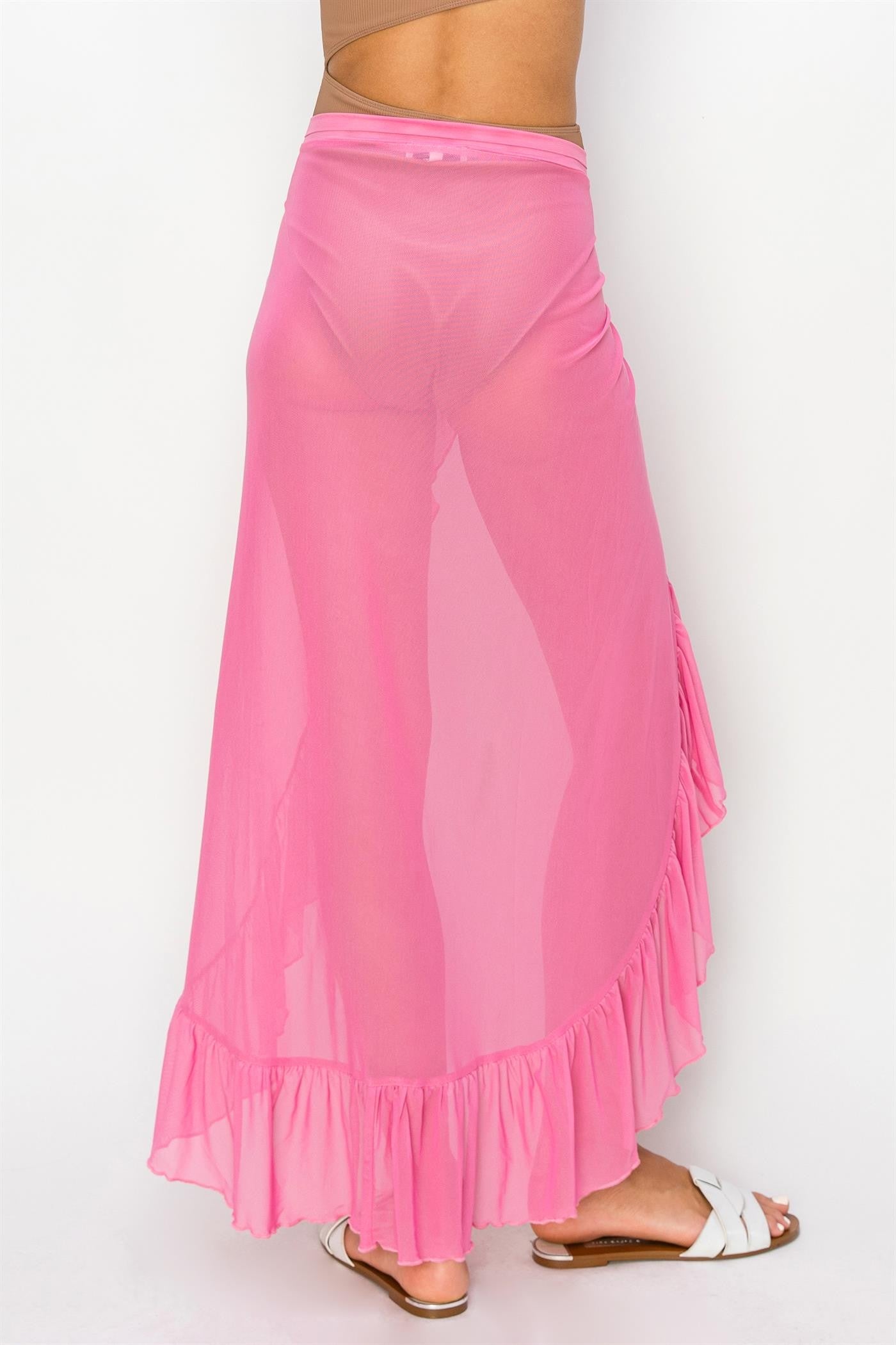 Pink ruffled sarong