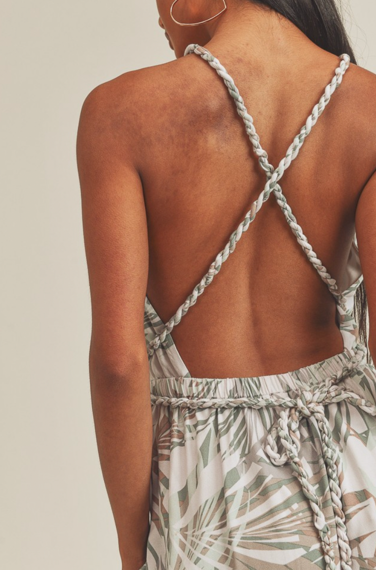 Leaf print dress