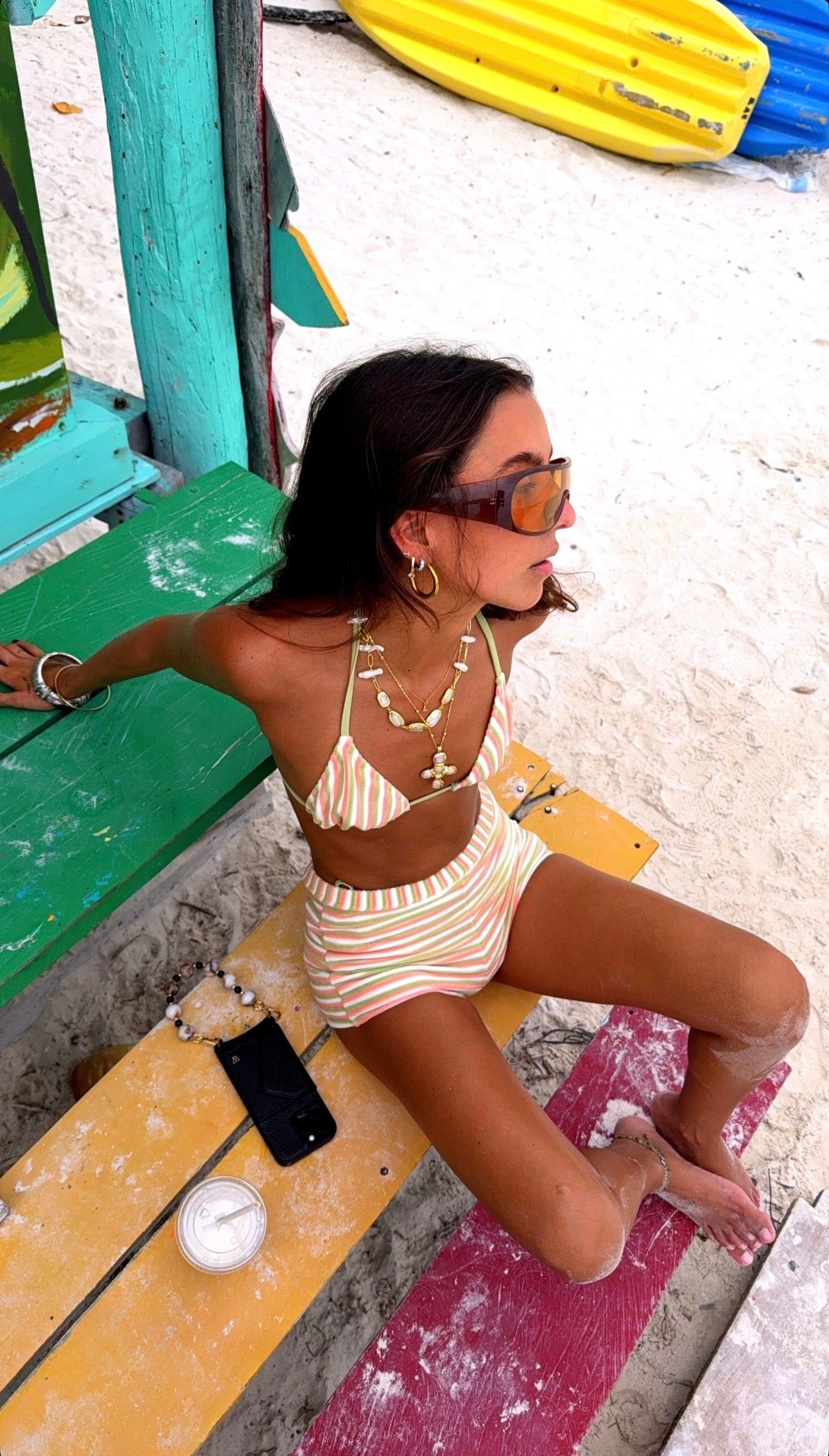 Terry set bikini & shorts