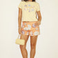 Orange Seashell print shorts
