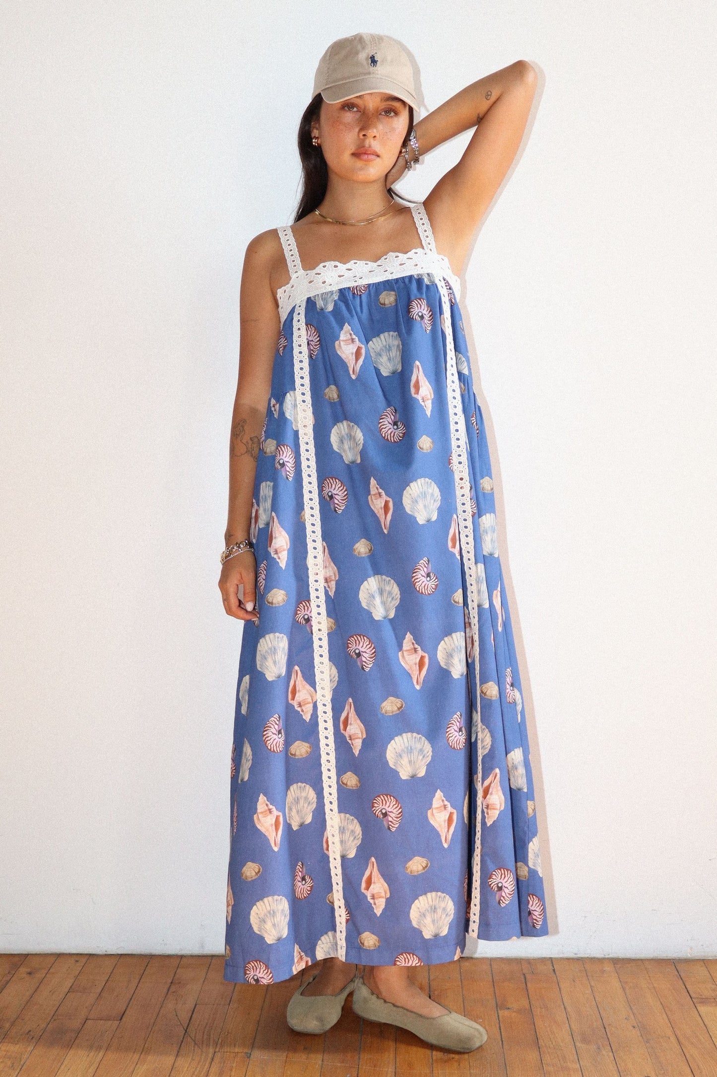 Blue Seashell print dress