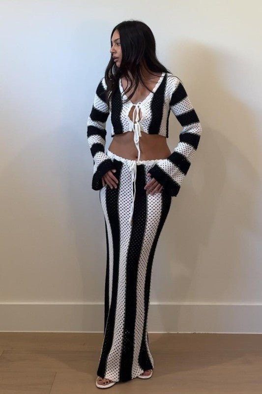 Striped crochet set