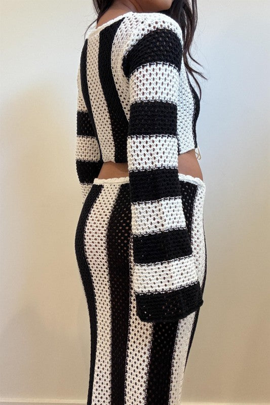 Striped crochet set