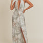 Leaf print dress
