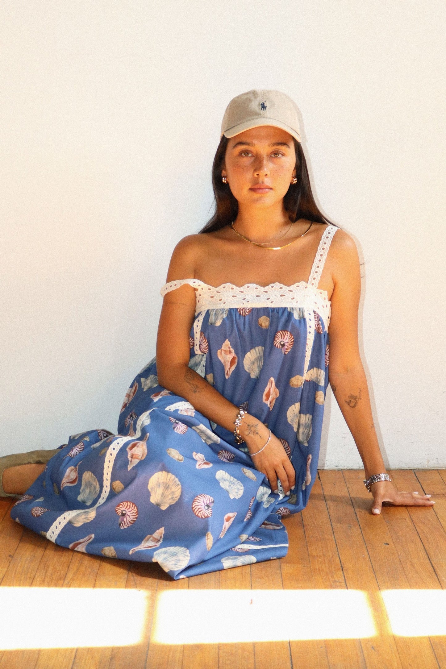 Blue Seashell print dress