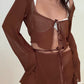 Sheer crop top & wrap mini skirt