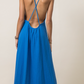 Blue Criss Cross Maxi Dress